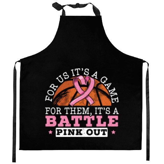 For Us It's A Game For Them It's A Battle Pink Out Kitchen Aprons