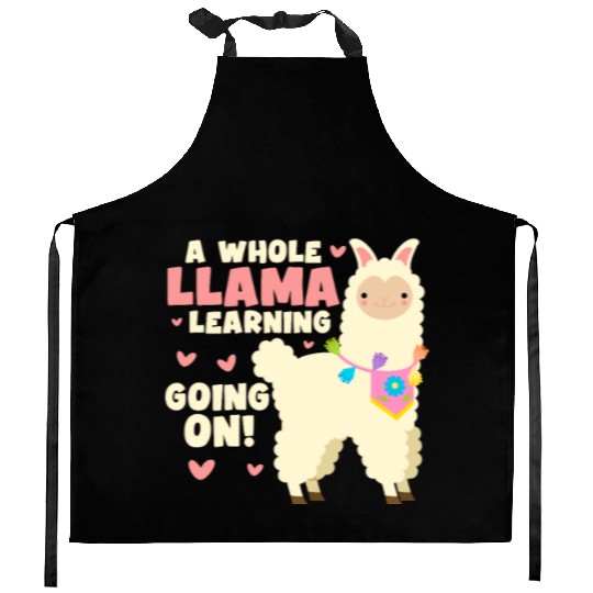 A Whole Llama Learning Going On Kitchen Aprons
