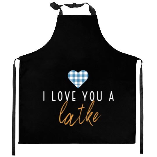 I Love You A Latke Funny Jewish Pun Hanukkah Kitchen Aprons