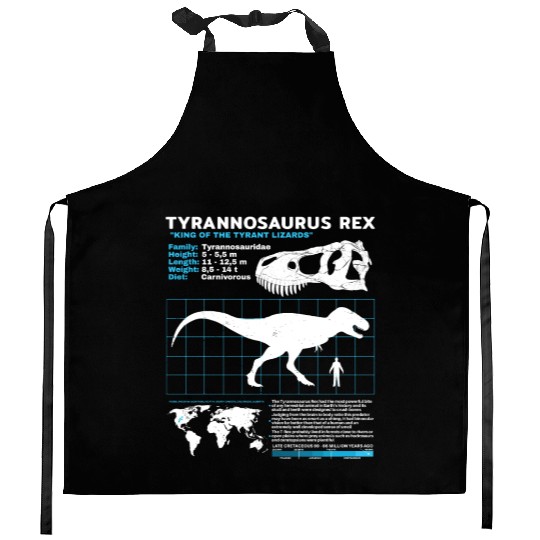 Tyrannosaurus Rex fact sheet Kitchen Aprons
