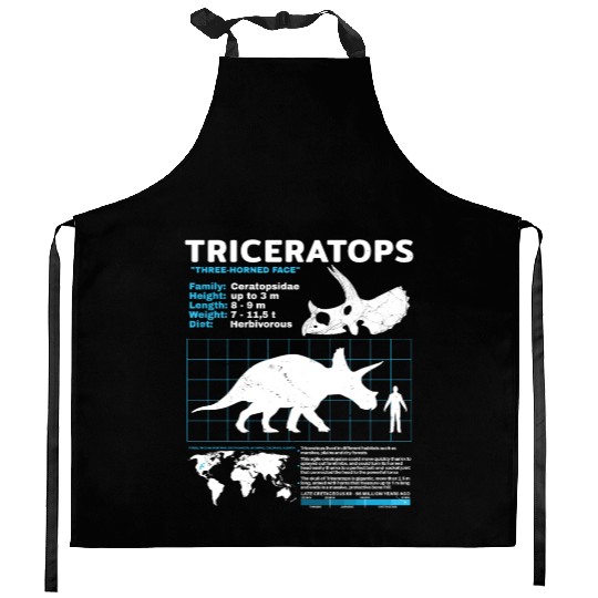 triceratops fact sheet Kitchen Aprons