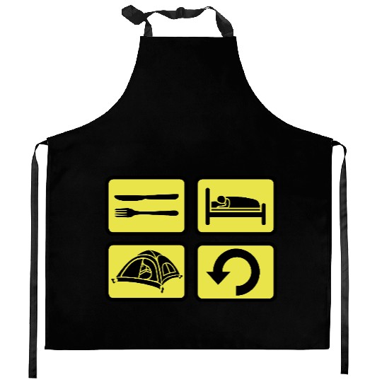 wilderness camping daily repeat Kitchen Aprons