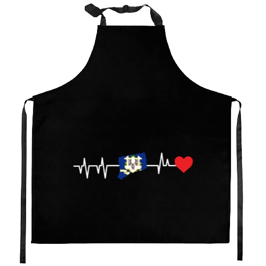 Connecticut Heartbeat Gift Kitchen Aprons
