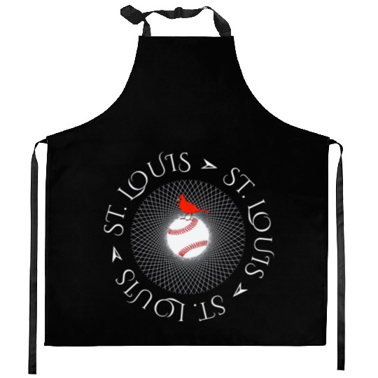 Saint Louis Red Cardinal Circle Font 2019 Kitchen Aprons