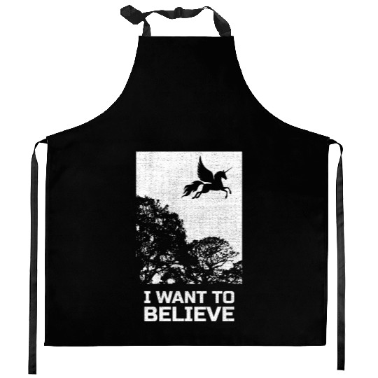 Unicorn "I Want To Believe" UAP Outfit Alien Ufo Kitchen Aprons