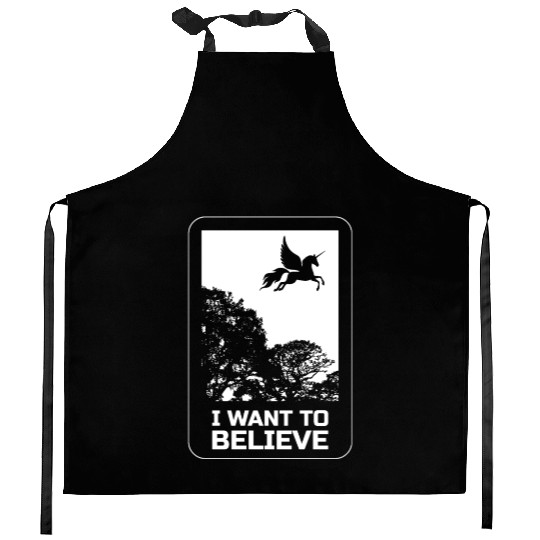 Unicorn "I Want To Believe" UAP Outfit Alien Ufo Kitchen Aprons