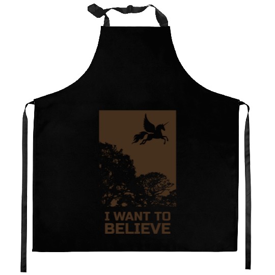 Unicorn "I Want To Believe" UAP Outfit Alien Ufo Kitchen Aprons