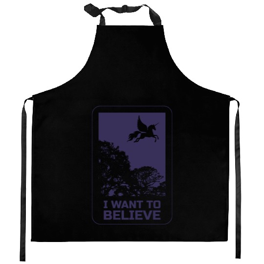Unicorn "I Want To Believe" UAP Outfit Alien Ufo Kitchen Aprons