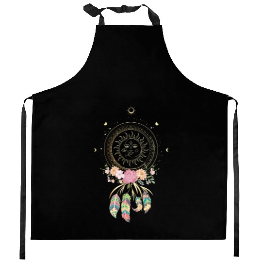 Beautiful Dreamcatcher Sun Moon Flowers Kitchen Aprons