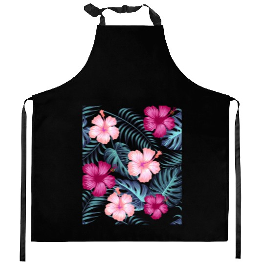 Tropical Leaves Kitchen Aprons