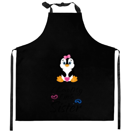 I love my little sister Pinguin Kitchen Aprons
