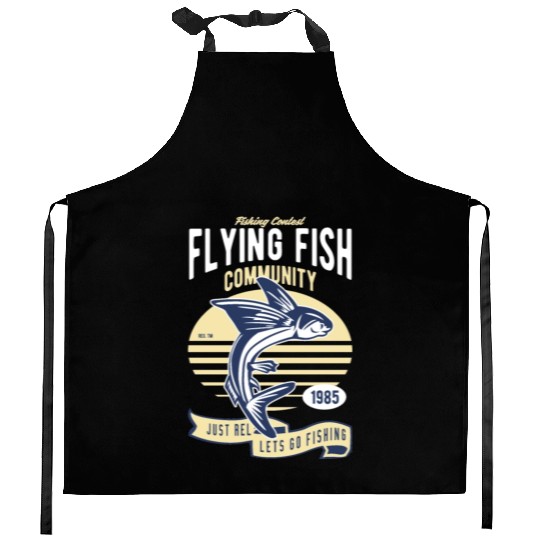 Flying Fish! Kitchen Aprons