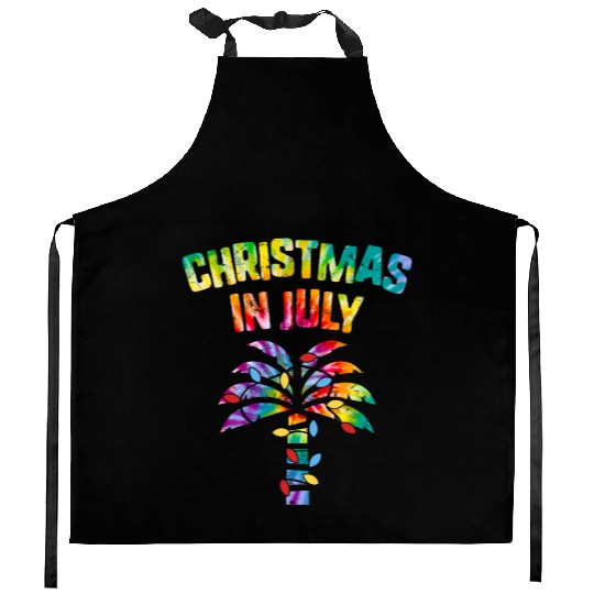 Christmas In July Beach Palm Xmas Tree Summer Kitchen Aprons