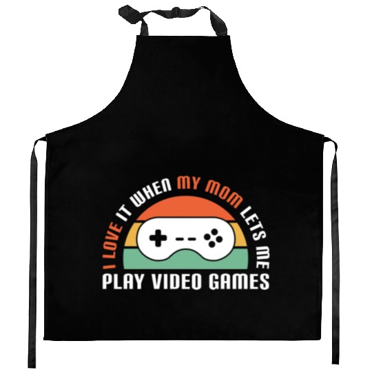 Gaming - I love my Mom - PC Gamer Kitchen Aprons