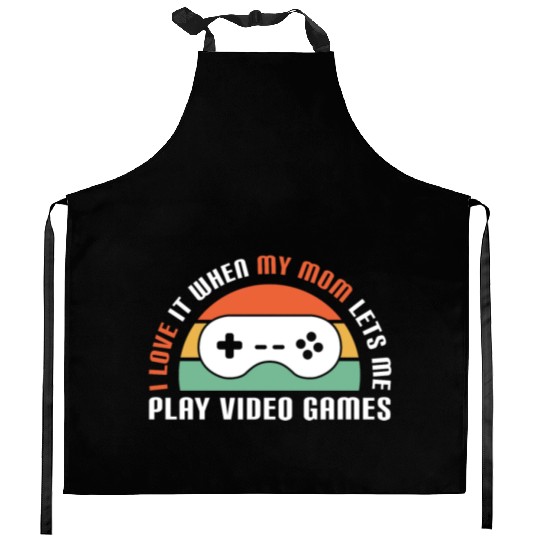 Gaming - I love my Mom - PC Gamer Kitchen Aprons
