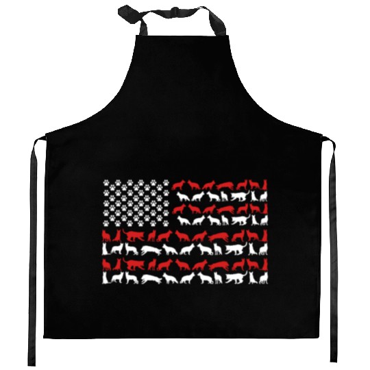 German Shepherd US FLAG Kitchen Aprons