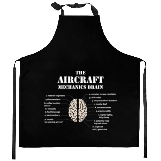 Aircraft Mechanics Brain Kitchen Aprons