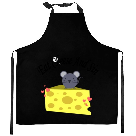 Eat cheese and sin, Best Street art! Classic Kitchen Aprons