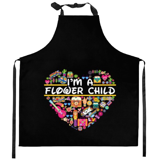 I'm A Flower Child Hippie Lovers Girls Women Funny Kitchen Aprons