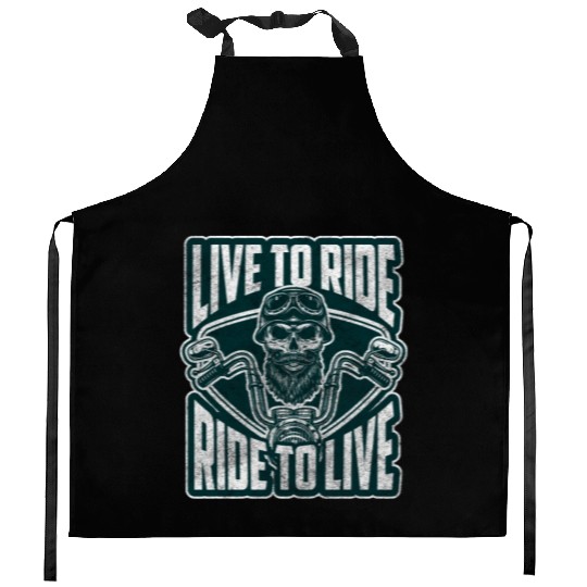 Motorcyclist Hard Rock Cross Machine Two-Wheeler Kitchen Aprons