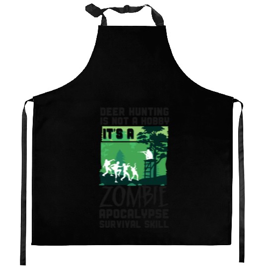Buck Deer Hunting Hunter Zombie Kitchen Aprons