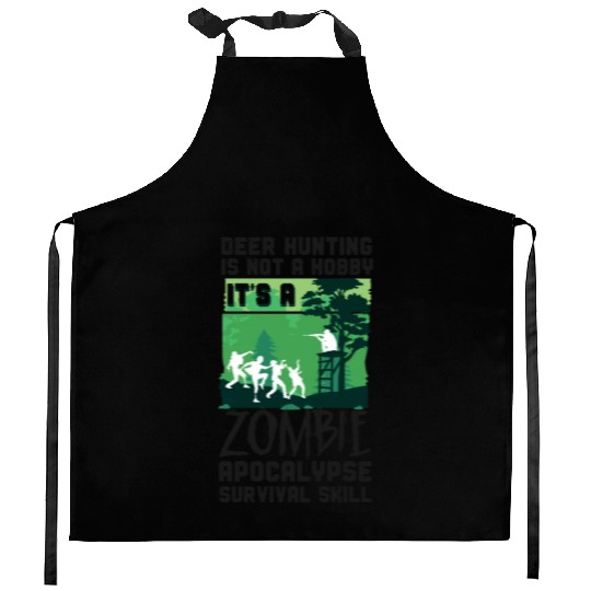 Buck Deer Hunting Hunter Zombie Kitchen Aprons
