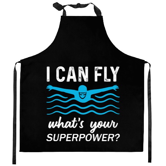 Swimmer Butterfly Swim Swimming Kitchen Aprons