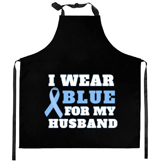 I Wear Blue For My Husband Prostate Cancer Awarene Kitchen Aprons