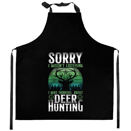 Buck Deer Hunting Hunter Vintage Kitchen Aprons