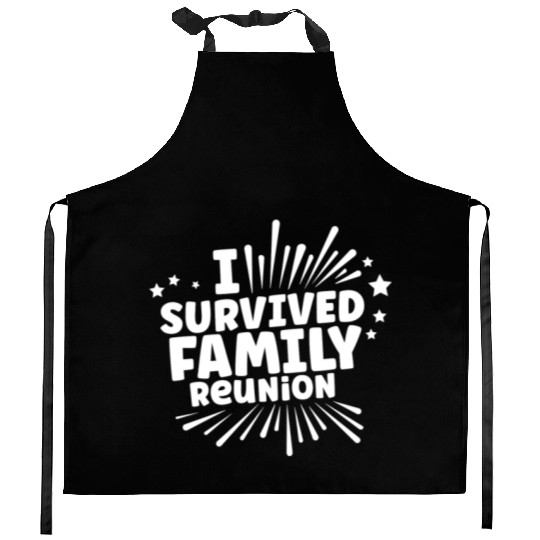 I Survived Family Reunion Gathering Families Kitchen Aprons