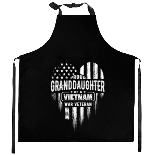 Proud Granddaughter Vietnam Vet Grandpa Veteran US Kitchen Aprons