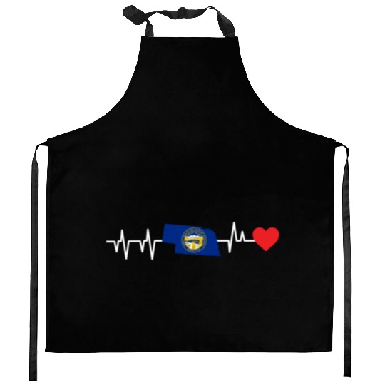 Nebraska Heartbeat Gift Kitchen Aprons