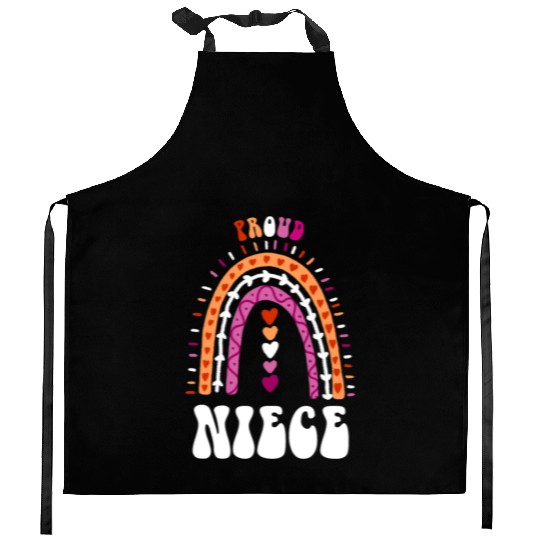 Proud Niece Lesbian Pride Boho Rainbow Kitchen Aprons