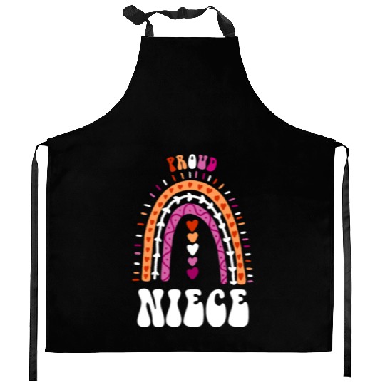 Proud Niece Lesbian Pride Boho Rainbow Kitchen Aprons