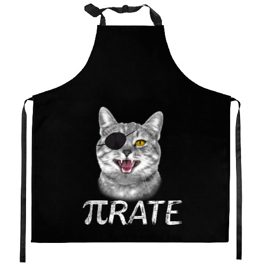 Funny Pi Day Math Science Cat Pirate Kitchen Aprons