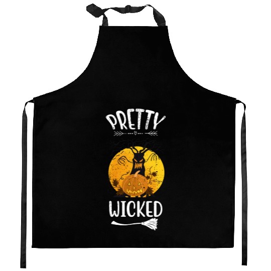 Pretty Wicked Funny Halloween Kitchen Aprons