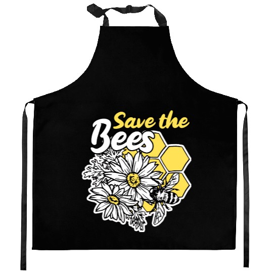 Save the bee honey bee gift idea environmental pro Kitchen Aprons
