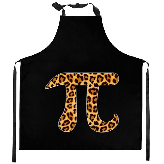 Pi Leopard Print Skin Cheetah Pi Day Math Nerd Kitchen Aprons