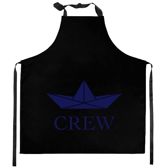 Crew (Crew Complement Paper Boat Paper Ship, Navy) Kitchen Aprons