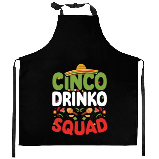 Cinco De Drinko | Bourbon Drinker Kitchen Aprons | Whisky