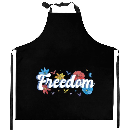 Freedom flowers butterflies liberty design Kitchen Aprons