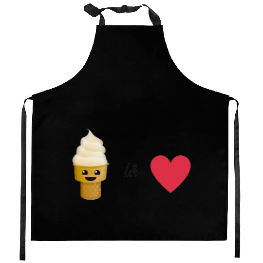 ice cream is love Kitchen Aprons
