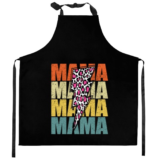 Lightning Bolt Leopard Cheetah Print Multi Color Kitchen Aprons