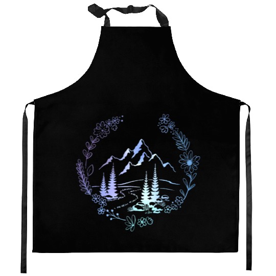 Flower Mountain Landscape Wilderness Mountaineer Kitchen Aprons