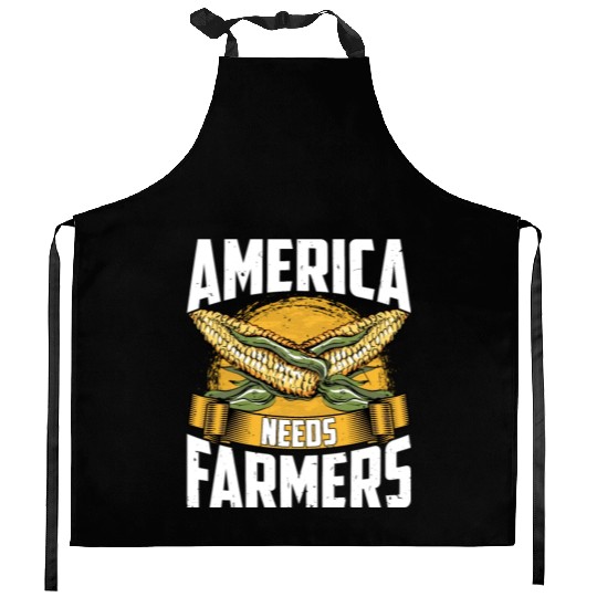America Needs Farmers Funny Corn Farming Kitchen Aprons