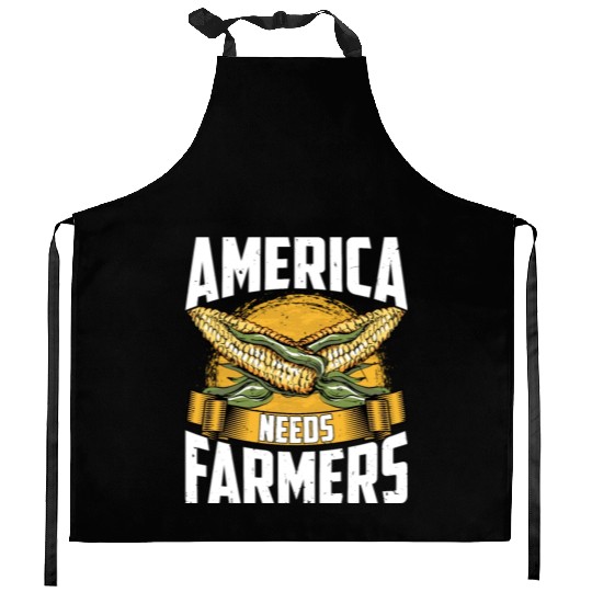 America Needs Farmers Funny Corn Farming Kitchen Aprons