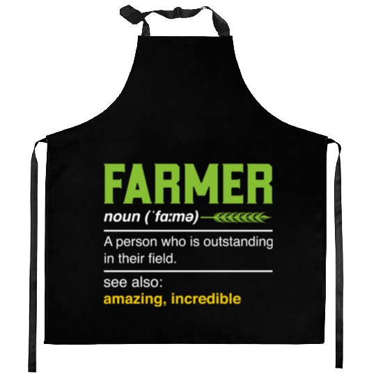Farmer Definition Noun - Farming Agriculturist Kitchen Aprons