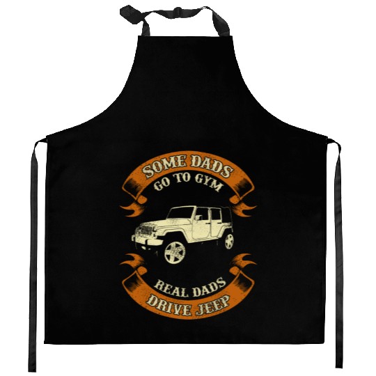 Some dads jeep marge Kitchen Aprons