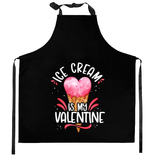 Ice Cream Valentines Day Heart Kitchen Aprons