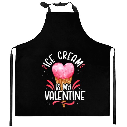 Ice Cream Valentines Day Heart Kitchen Aprons